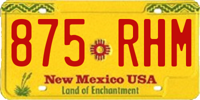 NM license plate 875RHM