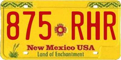 NM license plate 875RHR