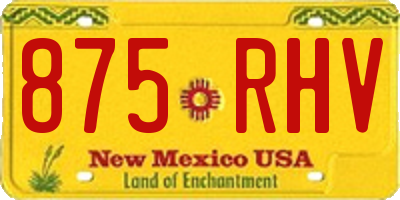 NM license plate 875RHV
