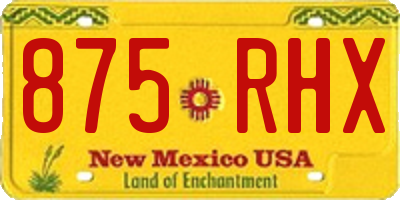 NM license plate 875RHX