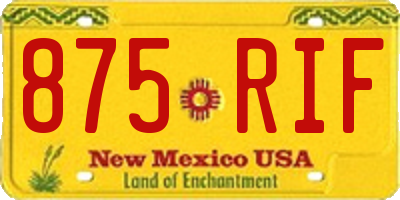 NM license plate 875RIF