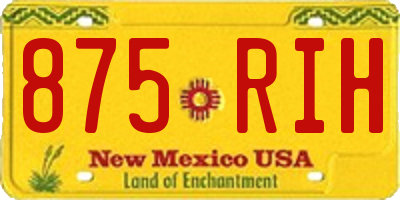 NM license plate 875RIH