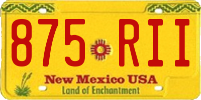 NM license plate 875RII