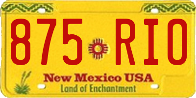 NM license plate 875RIO
