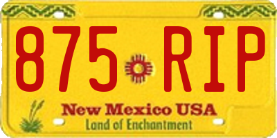 NM license plate 875RIP