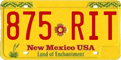 NM license plate 875RIT