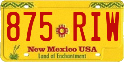 NM license plate 875RIW