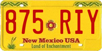 NM license plate 875RIY