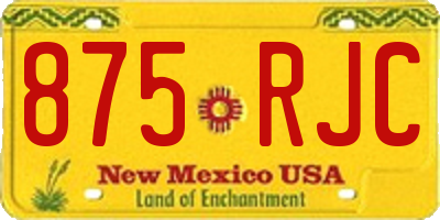 NM license plate 875RJC