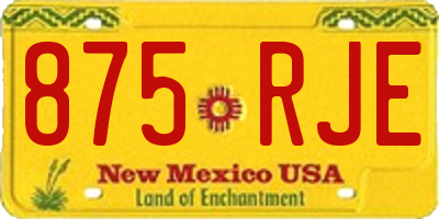 NM license plate 875RJE