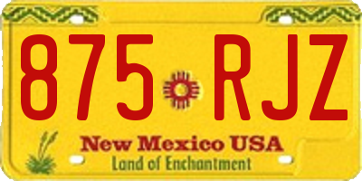 NM license plate 875RJZ