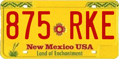 NM license plate 875RKE