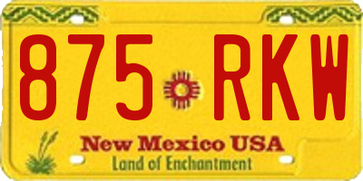 NM license plate 875RKW
