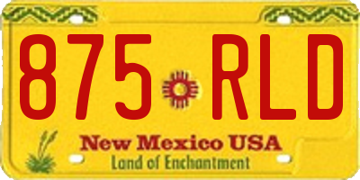 NM license plate 875RLD