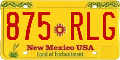 NM license plate 875RLG