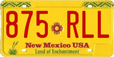 NM license plate 875RLL