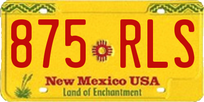 NM license plate 875RLS