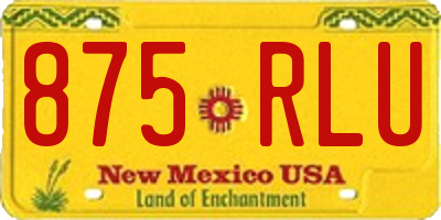 NM license plate 875RLU