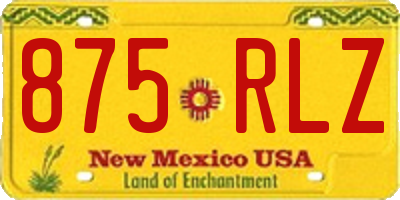 NM license plate 875RLZ