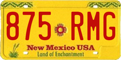 NM license plate 875RMG