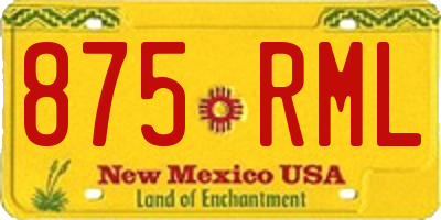 NM license plate 875RML