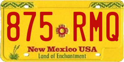 NM license plate 875RMQ