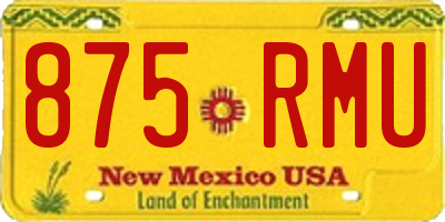NM license plate 875RMU