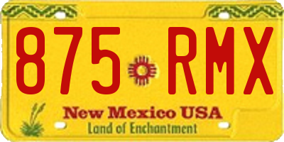 NM license plate 875RMX