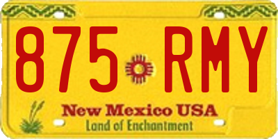 NM license plate 875RMY
