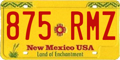 NM license plate 875RMZ