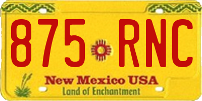 NM license plate 875RNC
