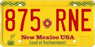 NM license plate 875RNE