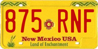 NM license plate 875RNF