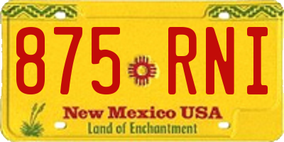 NM license plate 875RNI