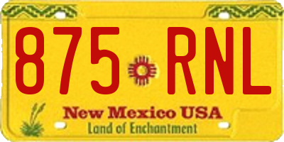 NM license plate 875RNL