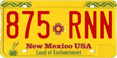 NM license plate 875RNN