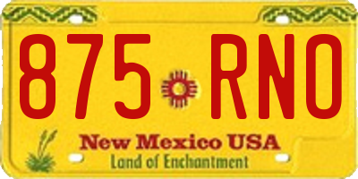 NM license plate 875RNO
