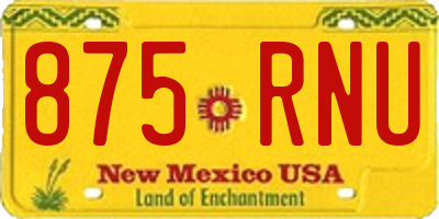 NM license plate 875RNU