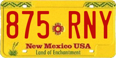 NM license plate 875RNY