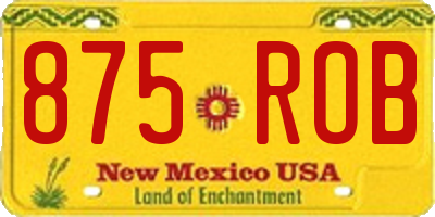 NM license plate 875ROB