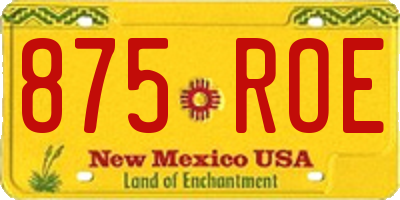 NM license plate 875ROE
