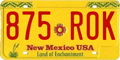 NM license plate 875ROK