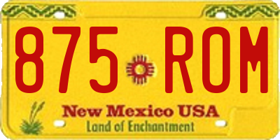 NM license plate 875ROM