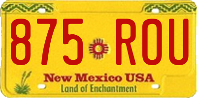 NM license plate 875ROU