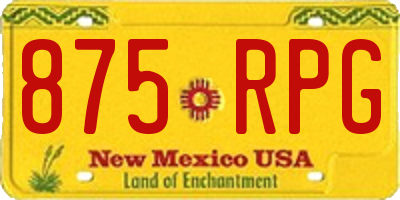 NM license plate 875RPG
