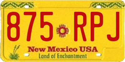 NM license plate 875RPJ