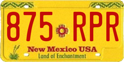 NM license plate 875RPR