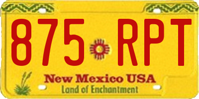 NM license plate 875RPT