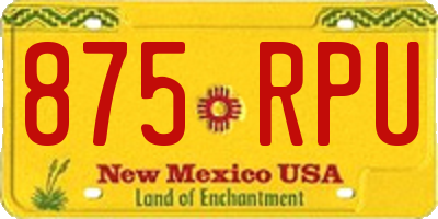 NM license plate 875RPU