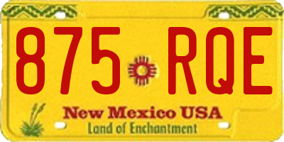 NM license plate 875RQE
